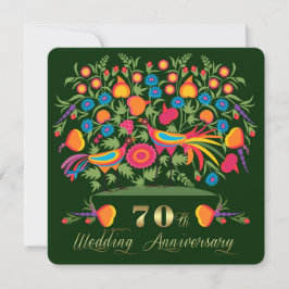 Folk Art 70. Hochzeitstag Party Einladung