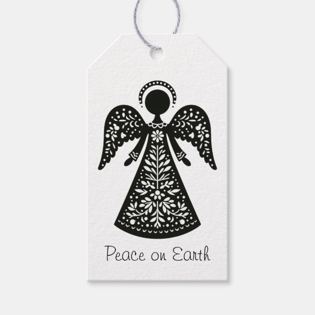 Folk Art Angel Geschenkanhänger (Vorderseite)