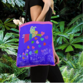 Folk Art Angel Hearts  Tasche