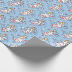 FOLK ART ANGEL OF HEARTS WRAPPING PAPIER GESCHENKPAPIER