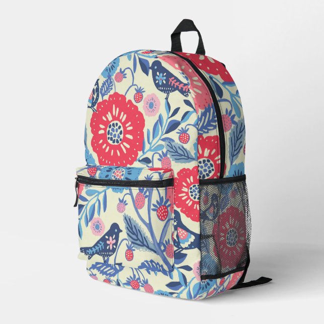 Folk Art Backpack Bedruckter Rucksack (Rückseitige Ecke Rechts)