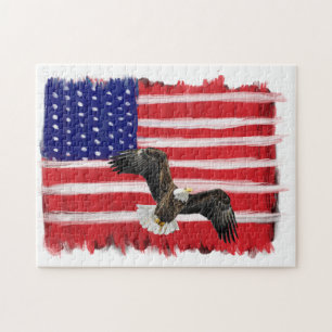 Folk Art bemalt Flag und Adler