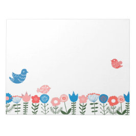 Folk Art Birds and Flowers Notepad Notizblock