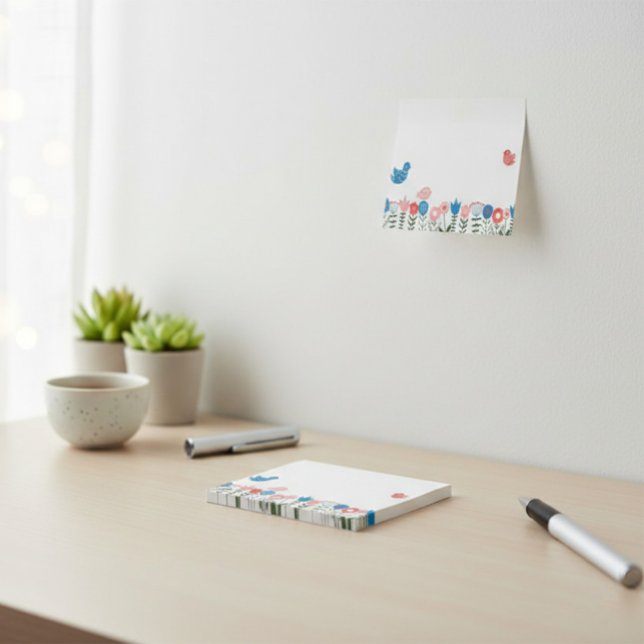 Folk Art Birds and Flowers Post-it® Notes Post-it Klebezettel (Von Creator hochgeladen)