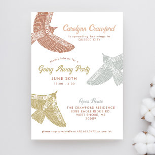 Folk Art Birds Open House geht weg Party Einladung