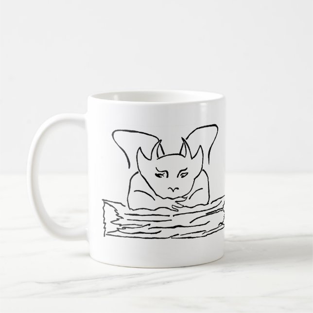 Folk Art Black Gargoyle Kaffeetasse (Links)