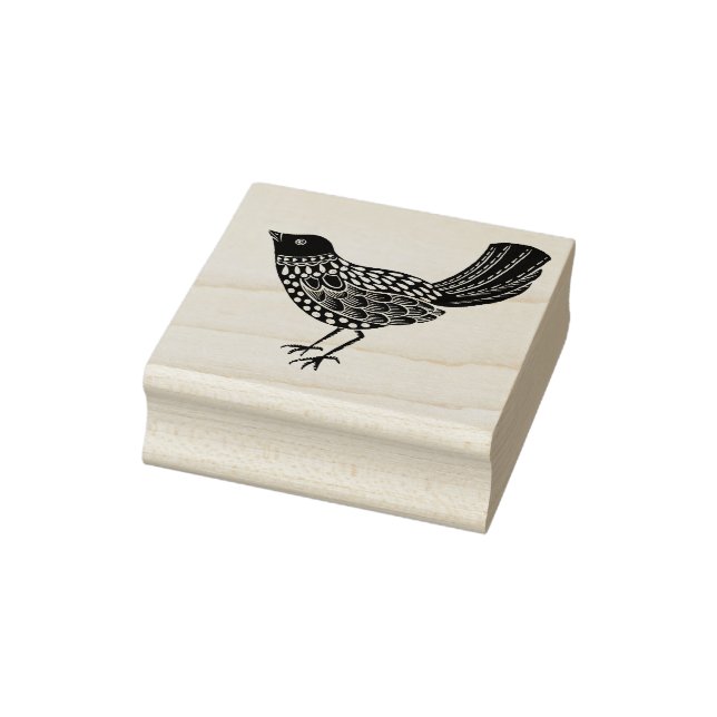 Folk Art Blackbird Gummistempel (Stempel)