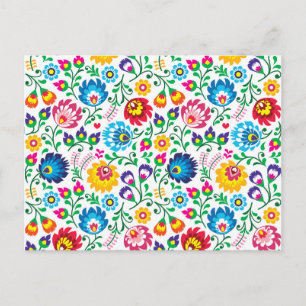 Folk Art Blume Muster 2 Feiertagspostkarte