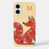 Folk Art Blume Muster Fox Personalisiert