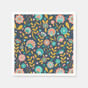 Folk Art Blume Muster Serviette