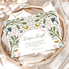 Folk Art Botanical Diapper Raffle Begleitkarte