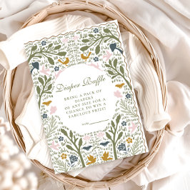 Folk Art Botanical Diapper Raffle Begleitkarte