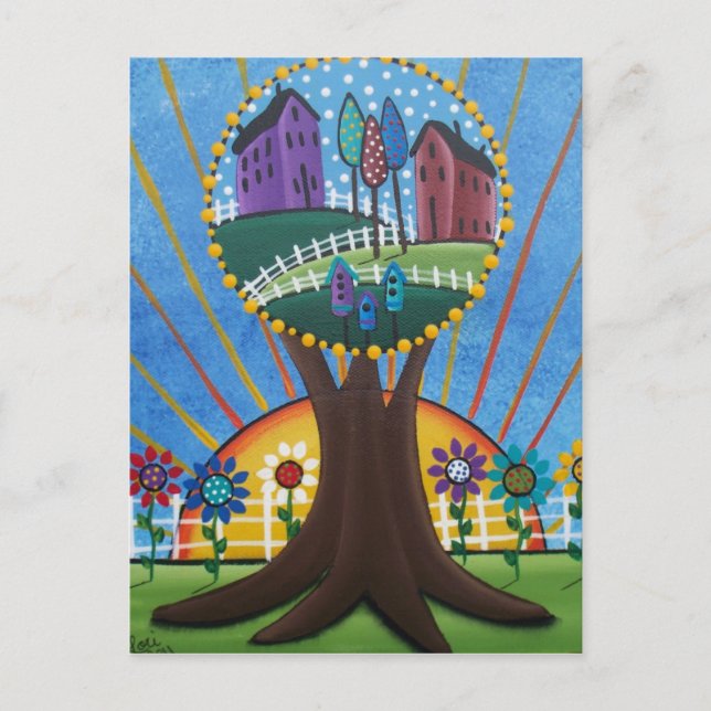 Folk Art by LORI EVERETT Postkarte (Vorderseite)