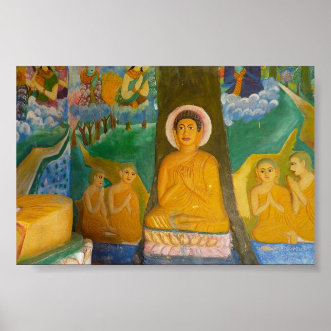 Folk-art Cambodian Buddha image Poster (Vorne)
