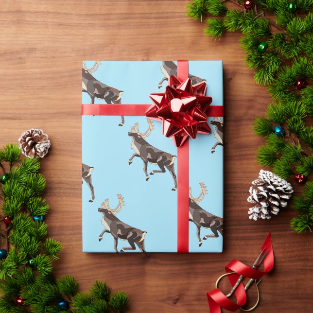 Folk Art Caribbean/Reindeer Geschenkpapier (Feiertagsgeschenk)