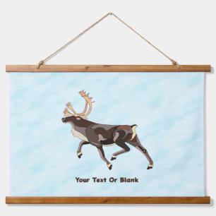 Folk Art Caribbean/Reindeer Wandteppich Mit Holzrahmen