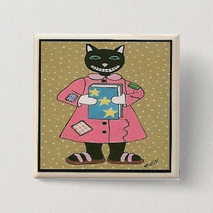Folk Art CAT Button