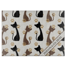 Folk Art Cat Pattern | Farmhouse Kitchen Schneidebrett
