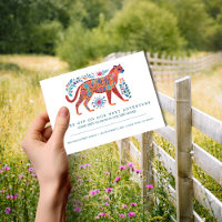 Folk Art Cheetah Moving Ankündigung Postkarte