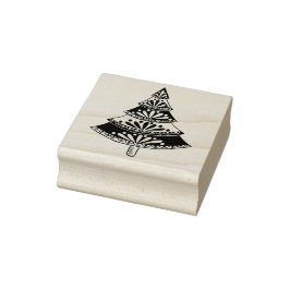 Folk Art Christmas Tree Gummistempel