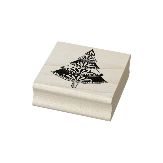 Folk Art Christmas Tree Gummistempel (Stempel)