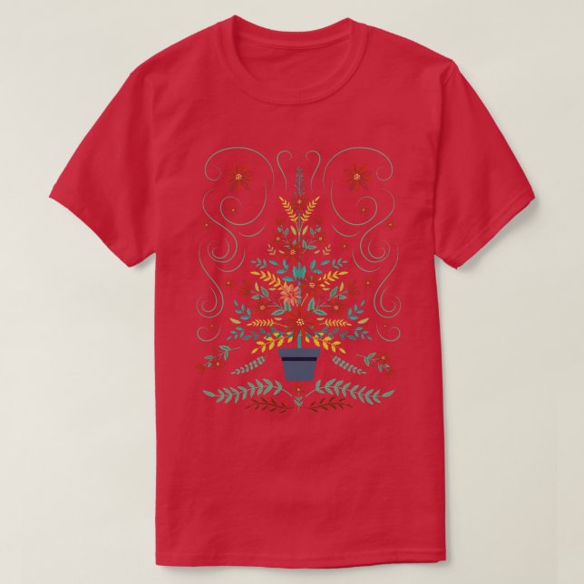 Folk Art Christmas Tree T-Shirt (Design vorne)
