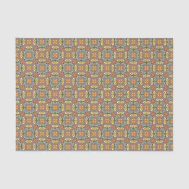 Folk Art Chrysanthemum Herbstmuster Seidenpapier (Vorderseite)