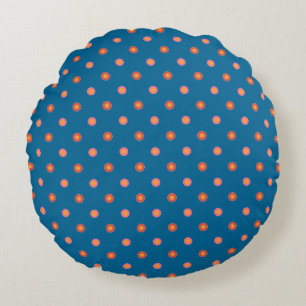 Folk Art Collection Polka Dots Round Throw Kissen