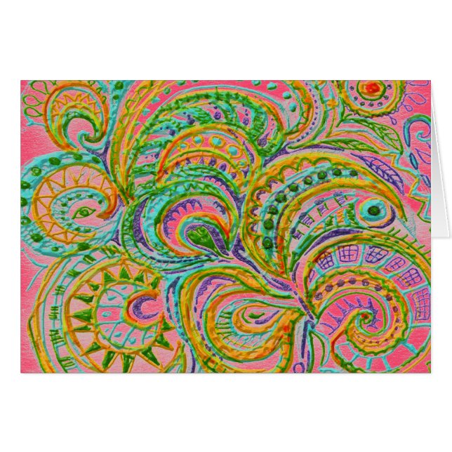 Folk Art Fantasy Pattern (Vorderseite (Horizontal))