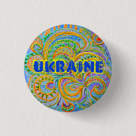 Folk Art Fantasy Pattern Ukraine Schlüsselanhänger Button