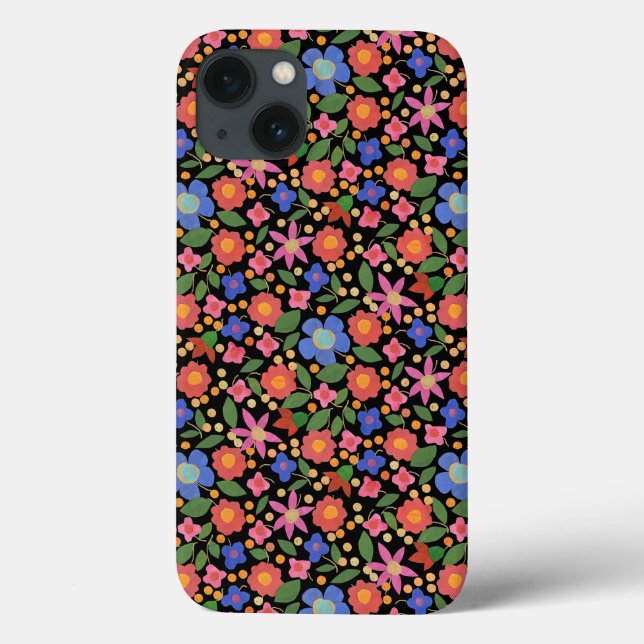 Folk Art Floral auf Black iPad Mini Fall Case-Mate iPhone Hülle (Rückseite)