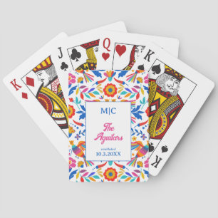 Folk Art Floral Fiesta Mexico Wedding Pattern Spielkarten