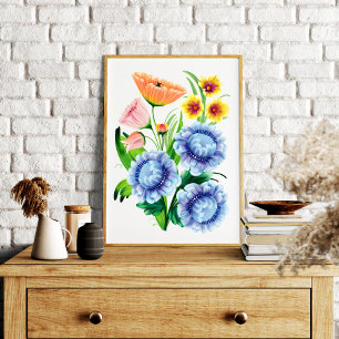 Folk Art Floral Fotodruck