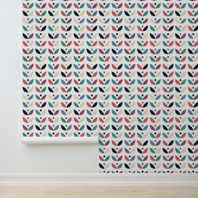 Folk Art Floral Geometric Muster Tapete (Anwendung)