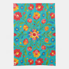 Folk art floral  geschirrtuch