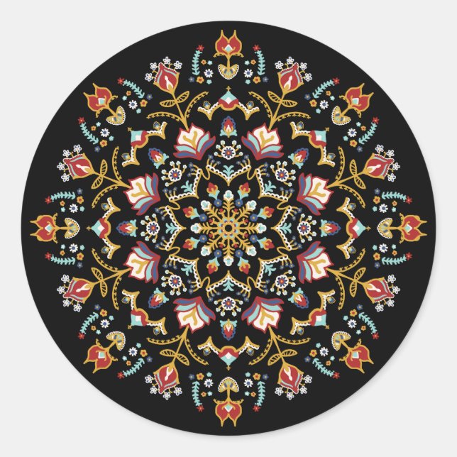 Folk Art Floral Sticker (Vorderseite)