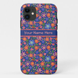 Folk Art Floral sur Blue iPhone 5/5s Xtreme Coque
