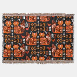 Folk Art Fox und Hen Decke