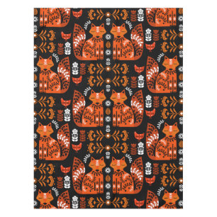Folk Art Fox und Hen Tischdecke