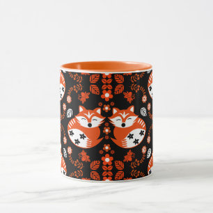 Folk-Art-Fuchs-Druck-Dekor Tasse