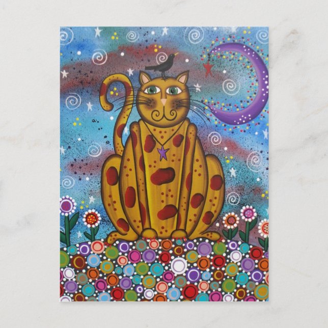 FOLK ART Green Eye's BY LORI EVERETT carte postale (Devant)