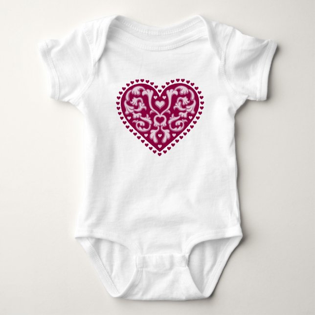 Folk Art Heart Baby Strampler (Vorderseite)