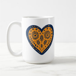 Folk Art Heart Kaffeetasse