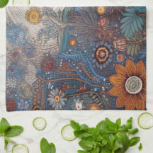Folk Art Landschaft Küche Handtuch