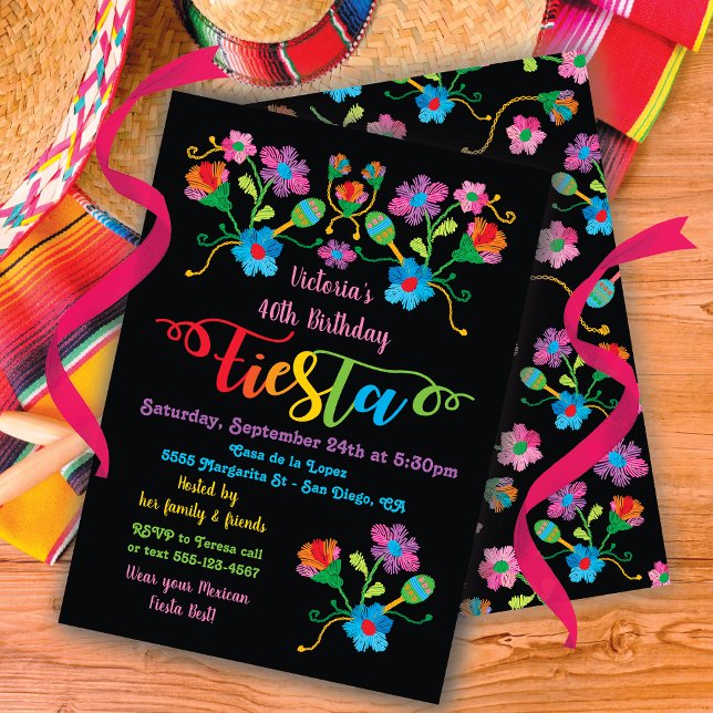 Folk Art Mexicain Fête Anniversaire Invitation (Créateur téléchargé)
