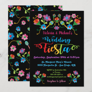 Folk Art Mexican Fiesta Wedding Einladung