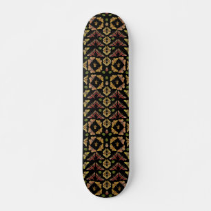 Folk Art Moth & Orchid art Deko schwarz Skateboard