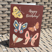 Folk Art Moths Butterfets Custom Message