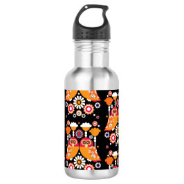 Folk Art Owl Edelstahlflasche