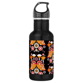 Folk Art Owl Edelstahlflasche